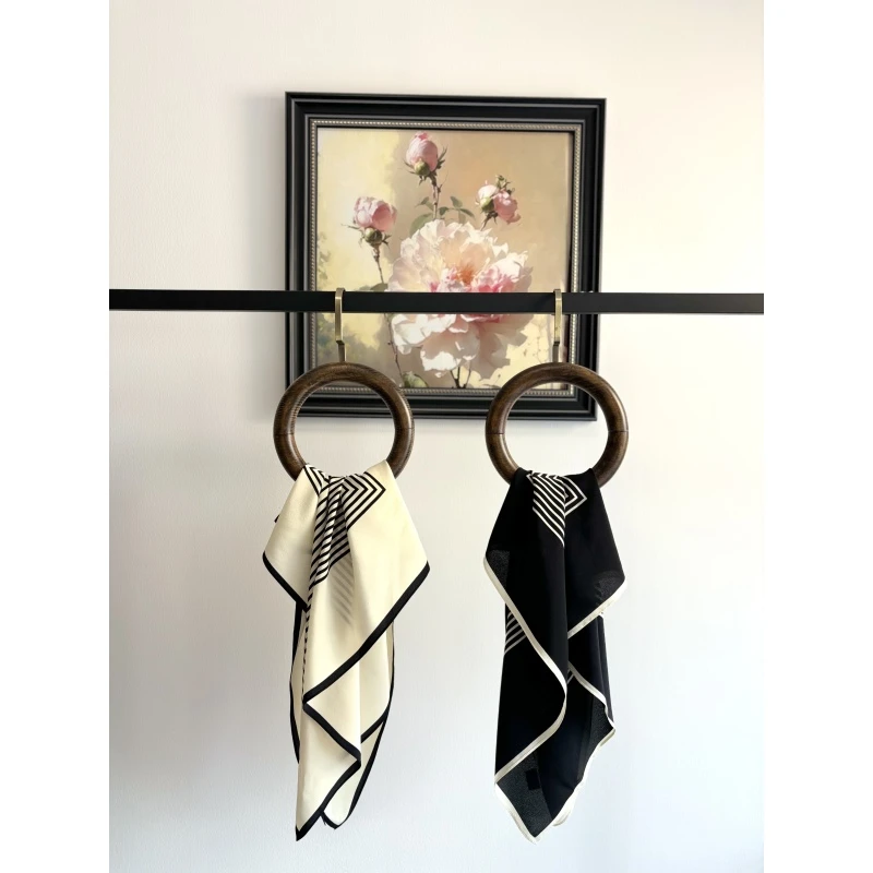 【极简条纹中方巾】16姆米真丝双绉条纹方巾｜极简65*65｜送人礼