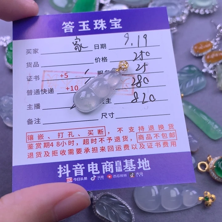 颈饰18K金镶嵌翡翠家****