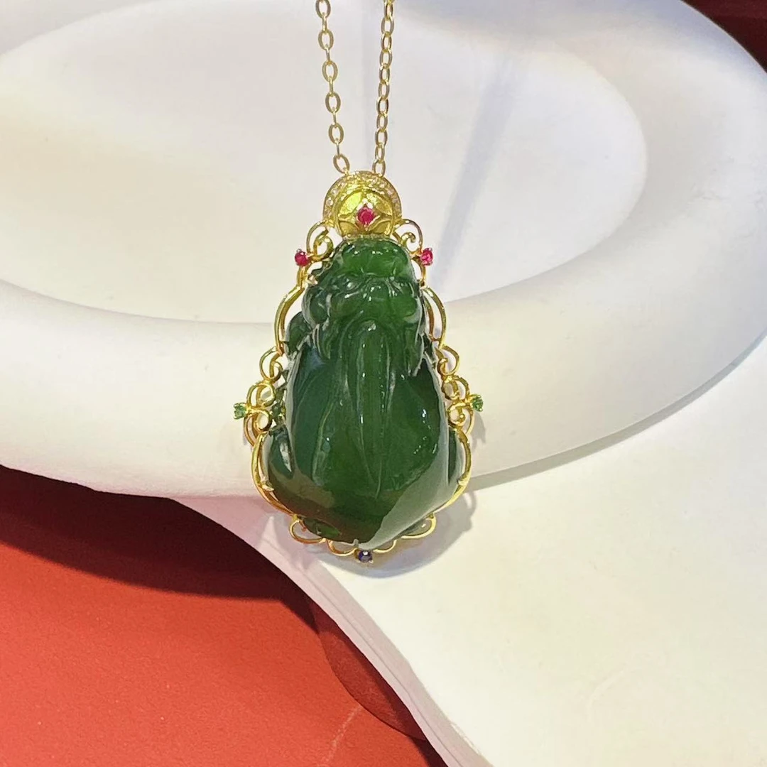 18K金镶嵌30*20*13mm碧玉貔貅HNZ9326