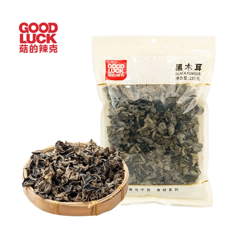 菇的辣克黑木耳 无根食用干木耳 肉厚秋木耳特产干货250g/袋