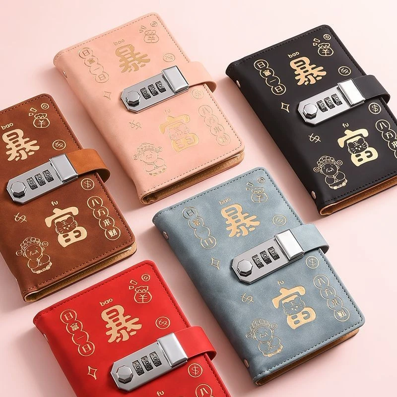 新款密码锁现金存钱本可放现金收纳袋大容量存钱夹理财收纳册TFS