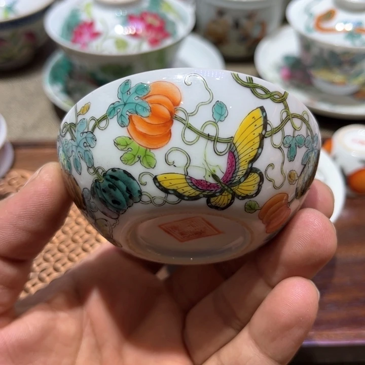 纯手绘精品盖碗杯