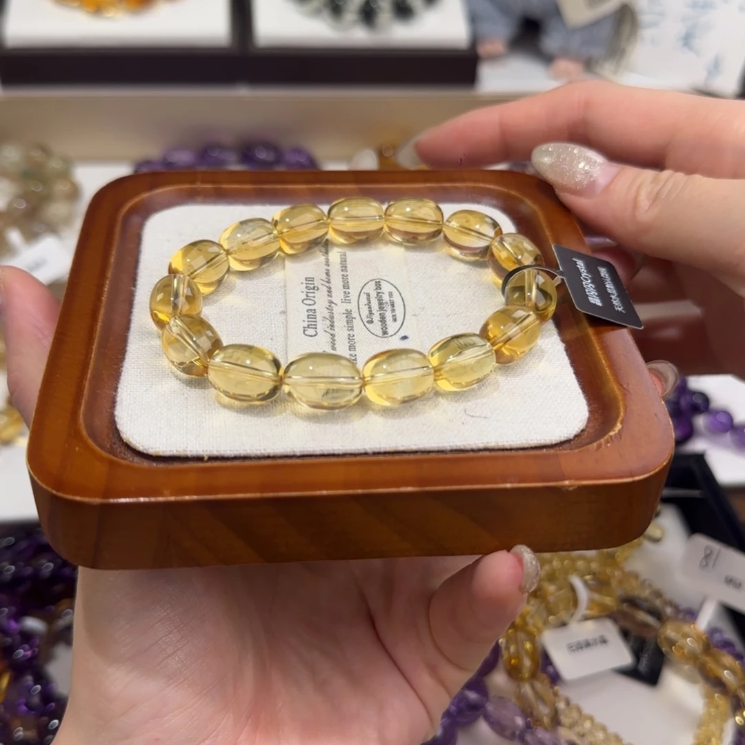 未镶嵌手链黄晶巴西黄水晶路路通10m