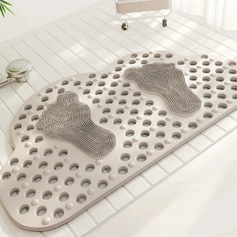 浴室防滑垫按摩垫淋浴房洗澡防摔卫生间家用防水镂空硅胶浴室地垫