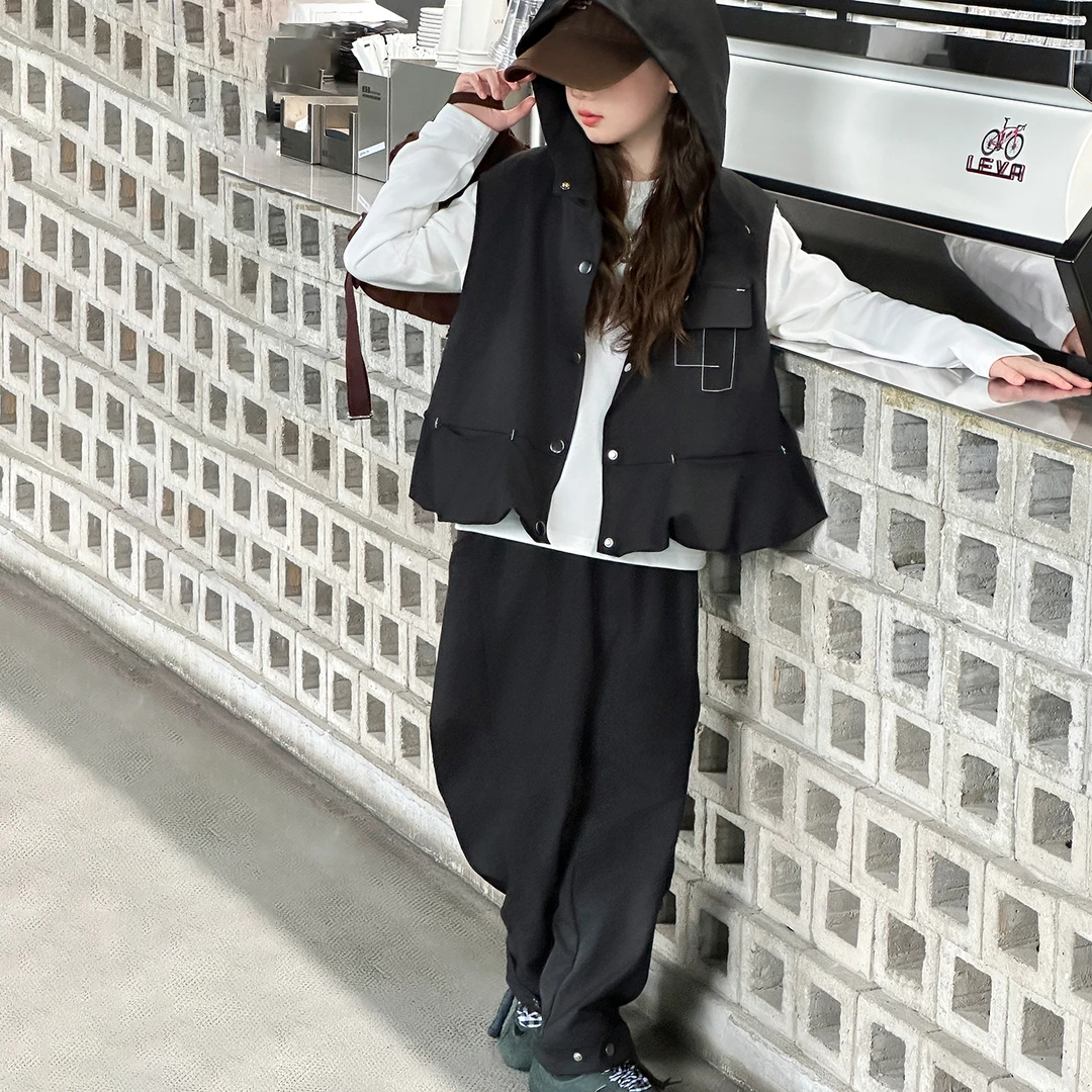 简约潮牌店铺儿童服装2025年新款衣服女童装秋装套装6-12岁高级感