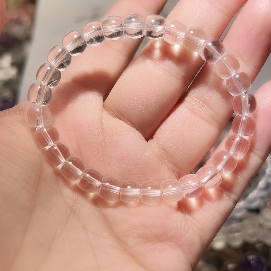 水晶手链未镶嵌老型珠白水晶7毫米