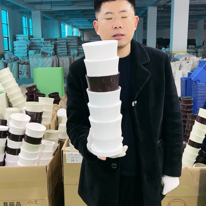 清仓竹节口12高12白色6只带托