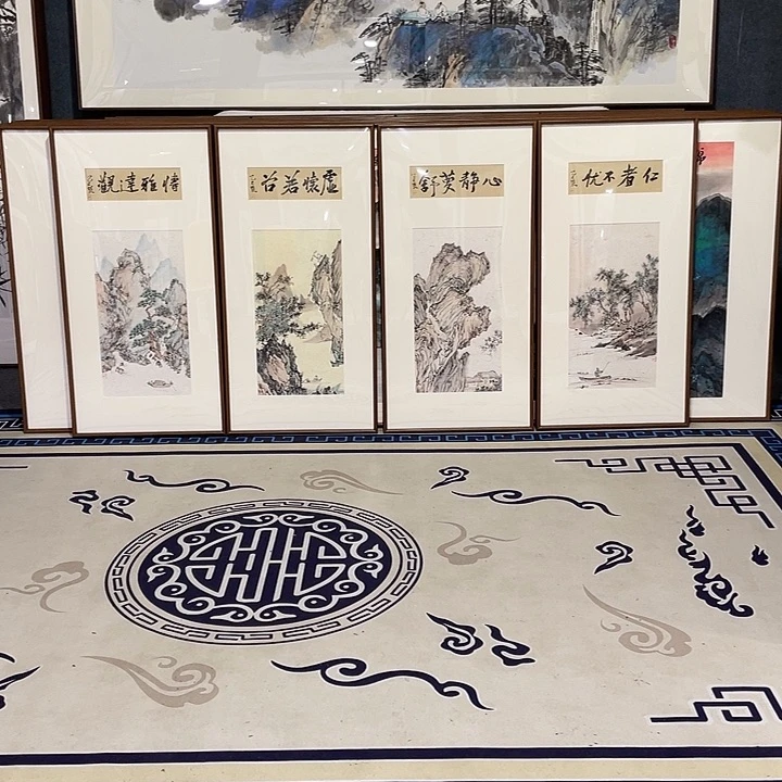 国画手绘作品带框