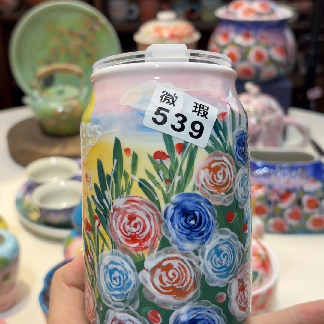 景德镇手绘高温釉下彩陶瓷茶具