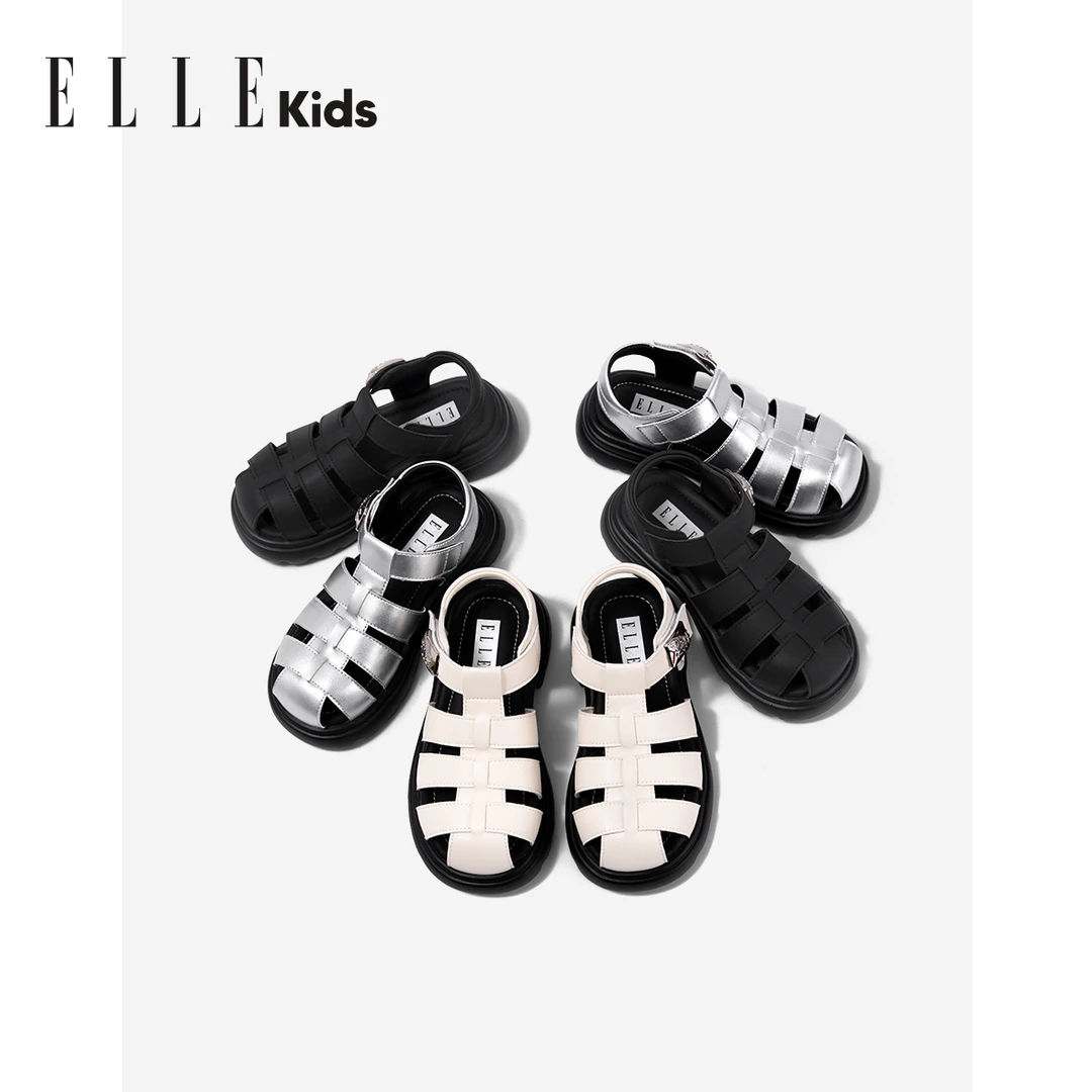 ELLE KIDS儿童凉鞋2025透气包头凉鞋男女童夏季新款软底儿童凉鞋