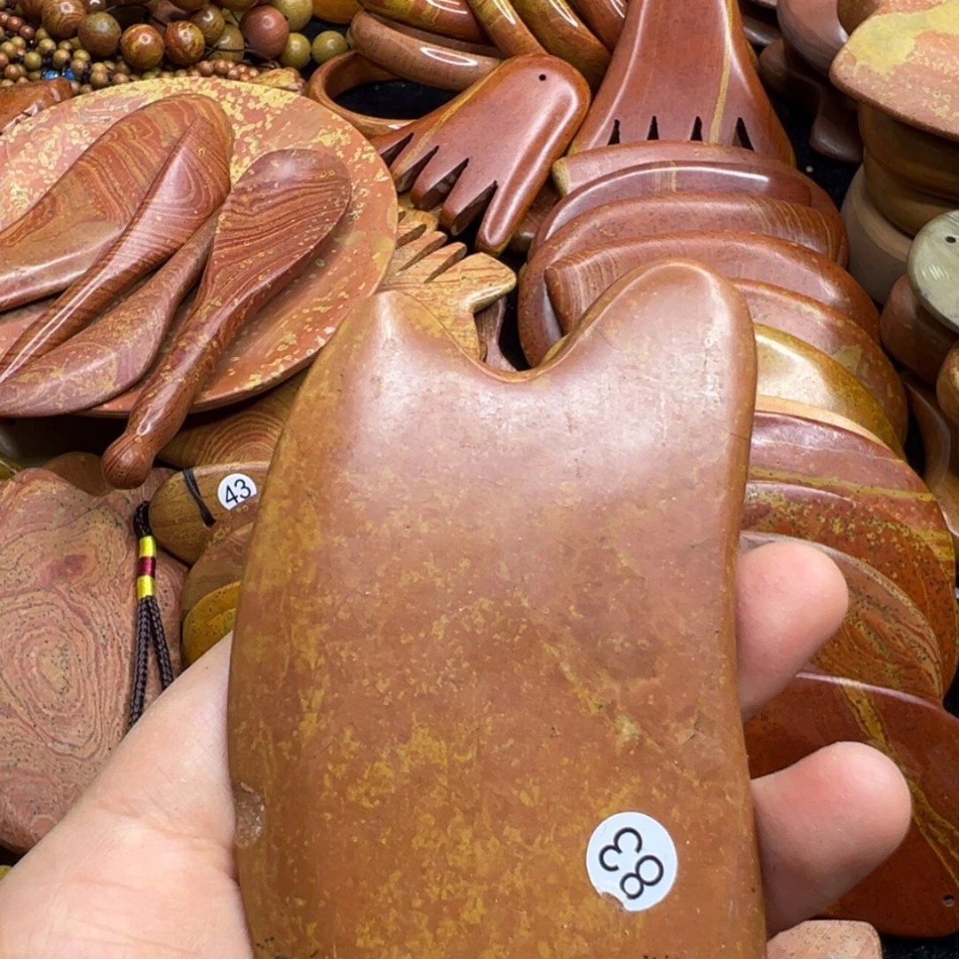 泗水砭石富贵红刮痧板梳子