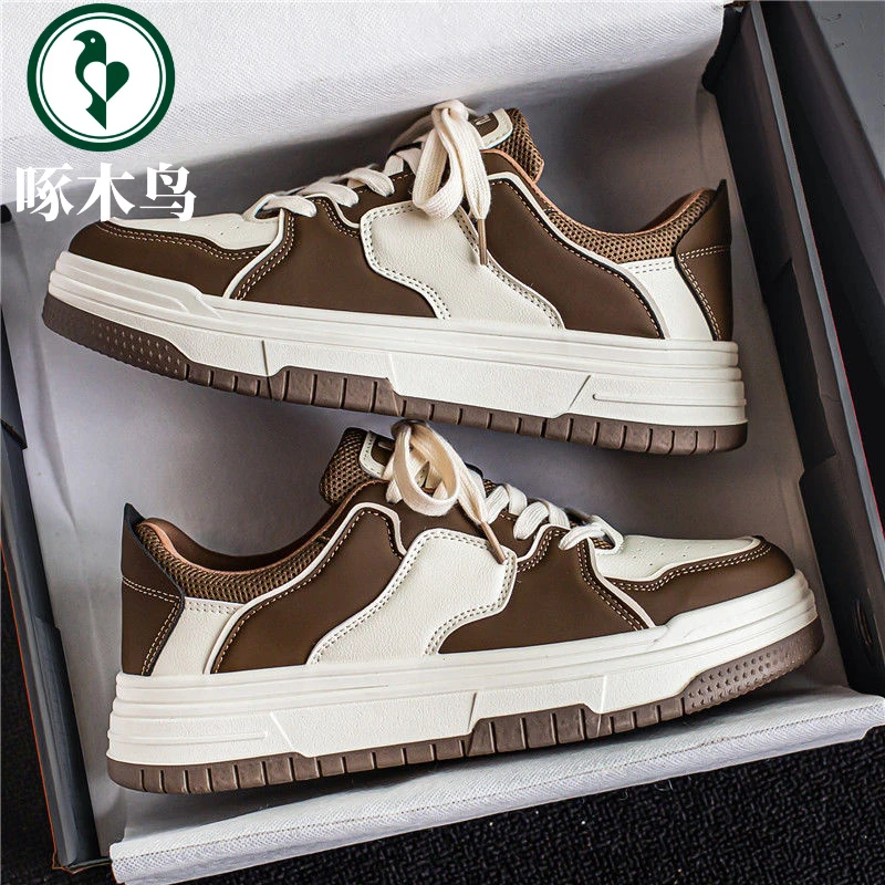 【正品】啄木鸟2025春季新款网红鞋子男ins潮百搭小众学生美式板鞋