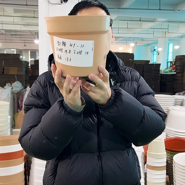 正品红陶口20高17卡其无托6只