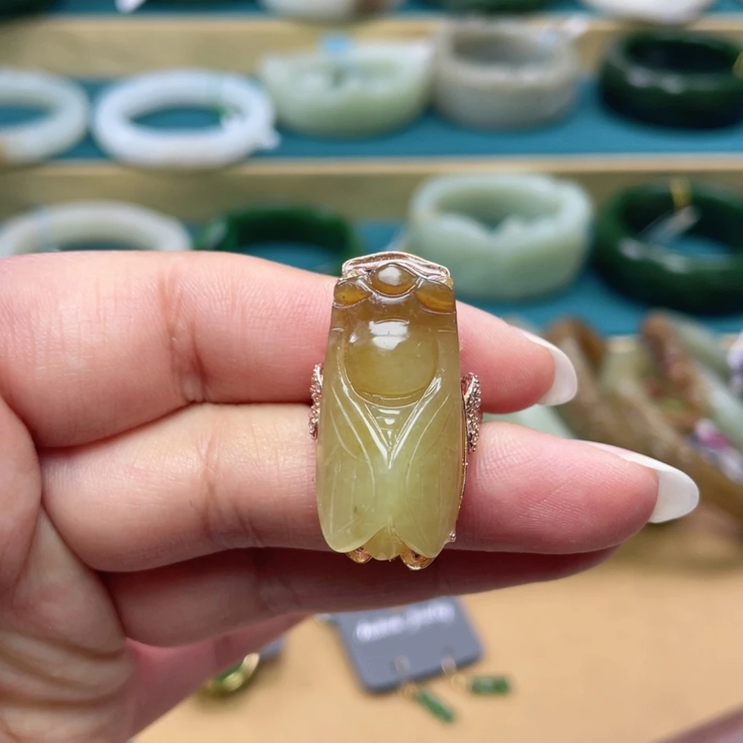 银S925镶嵌戒指和田玉