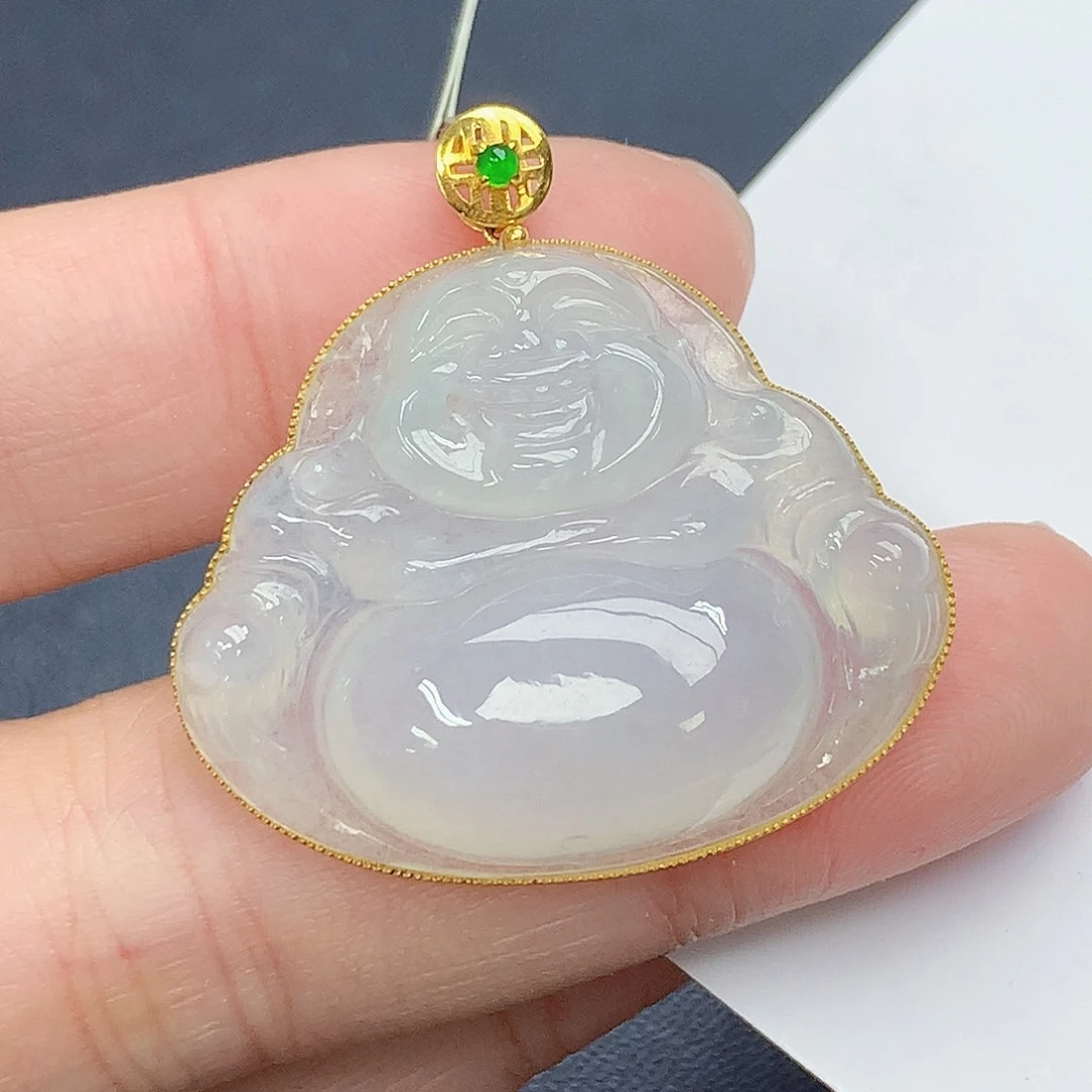 颈饰18K金镶嵌翡翠