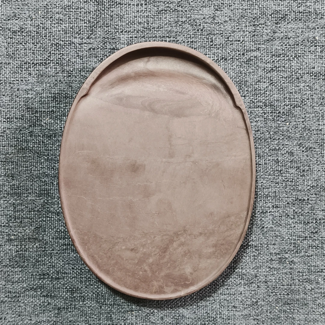 老坑洮砚，喇嘛崖老坑全手工随型砚，尺寸12.6*9.5*2厘米