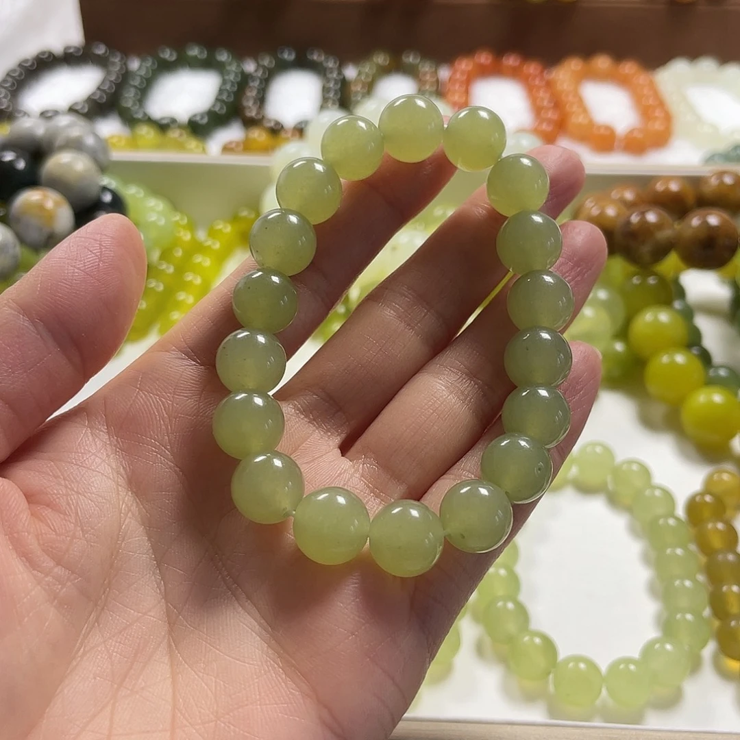 G***子蛇纹石玉未镶嵌手链