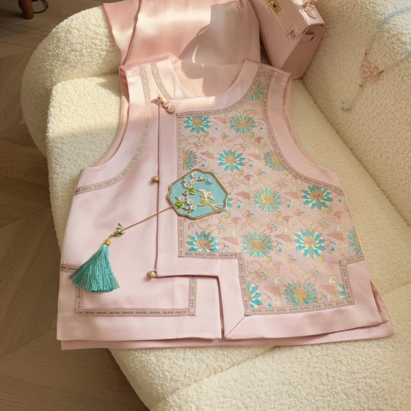 雪儿推荐《步步生莲》2.0版本春款拼接老宋锦马甲3738