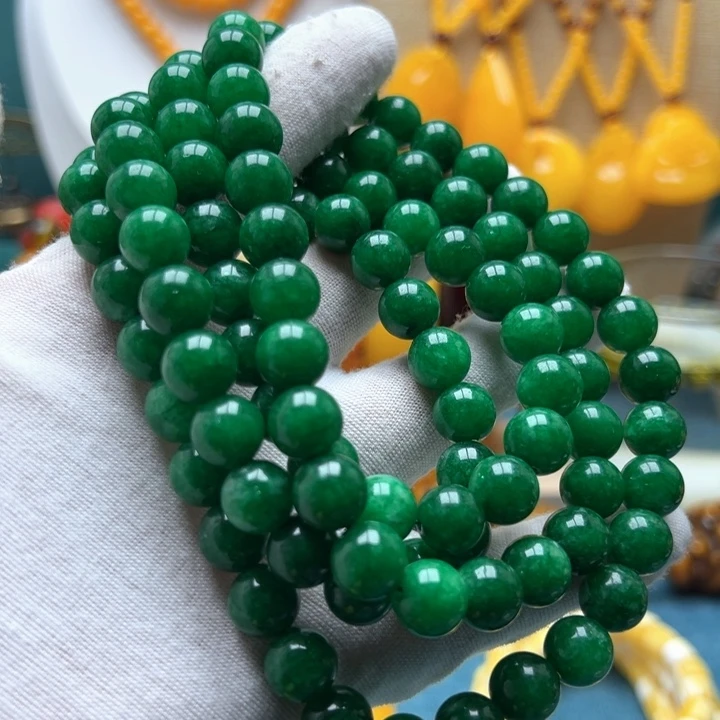 翡翠未镶嵌颈饰项链