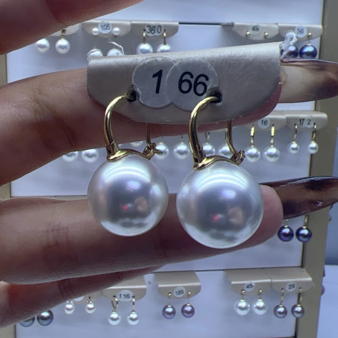 淡水珍珠耳饰18K金镶嵌