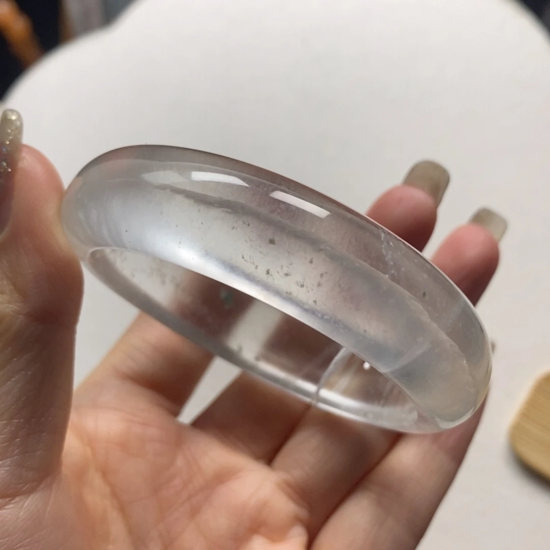 石英质玉未镶嵌手镯53.7特价不退换有扣手46号