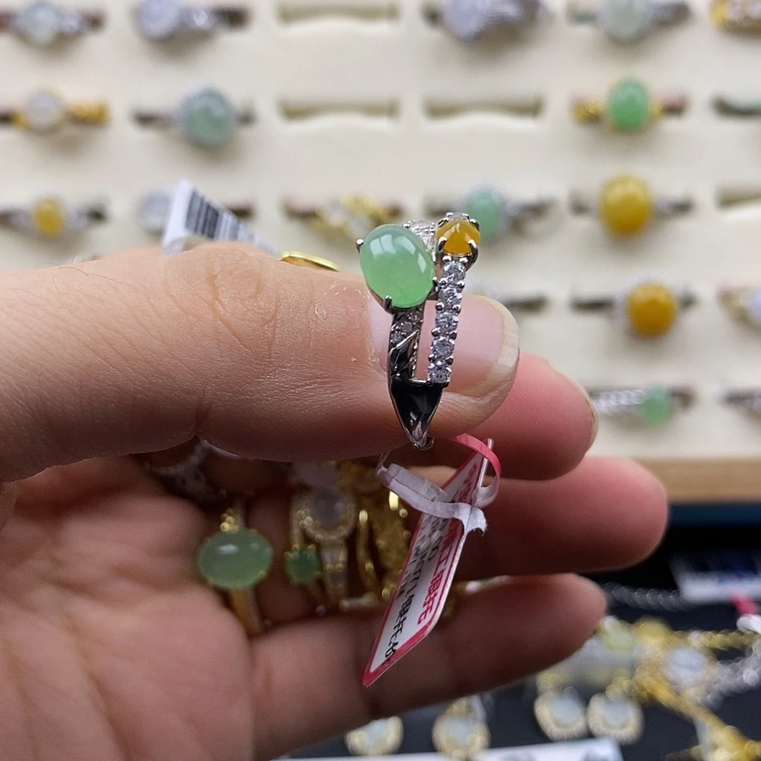 翡翠银S925镶嵌戒指