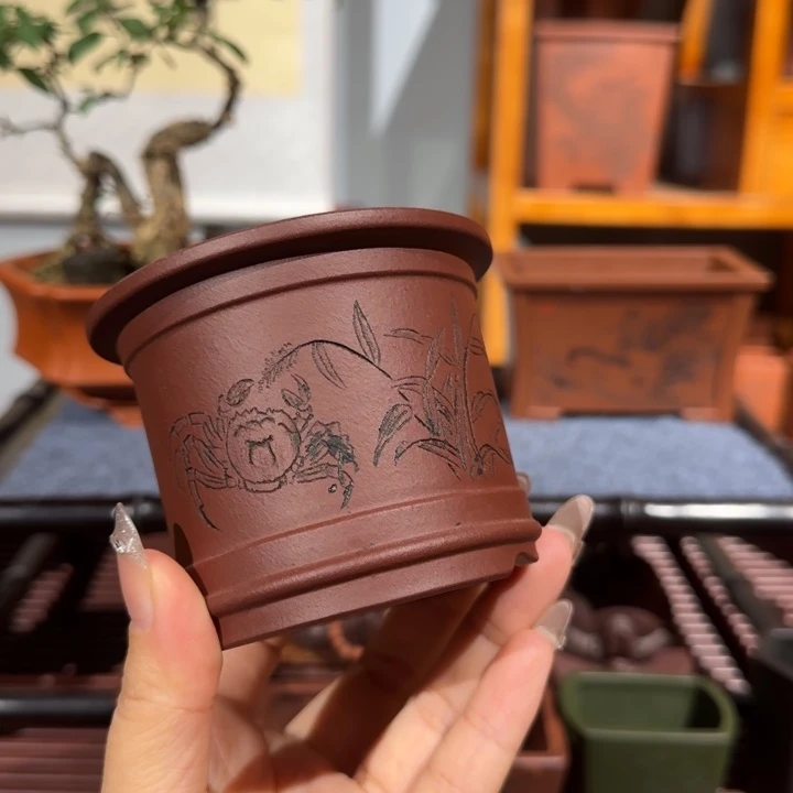 花盆紫砂口径7深度6