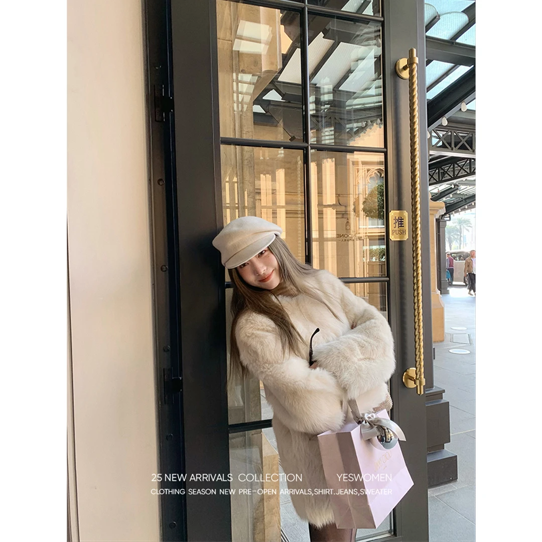 YESWOMEN雪岛托斯卡纳·皮*毛一体 毛质绵密垂软外套XY00412A4134