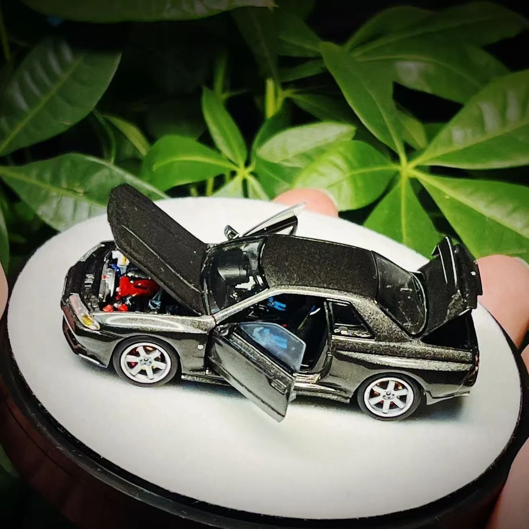 PGM 1:64 尼桑 GTR R32 金属灰 合金全开 仿真汽车模型 限量999台