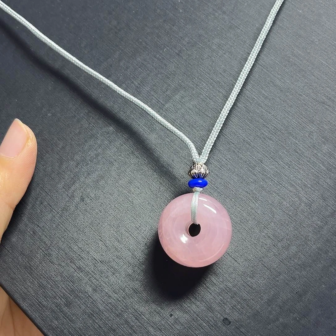 水晶未镶嵌颈饰粉水晶平安扣