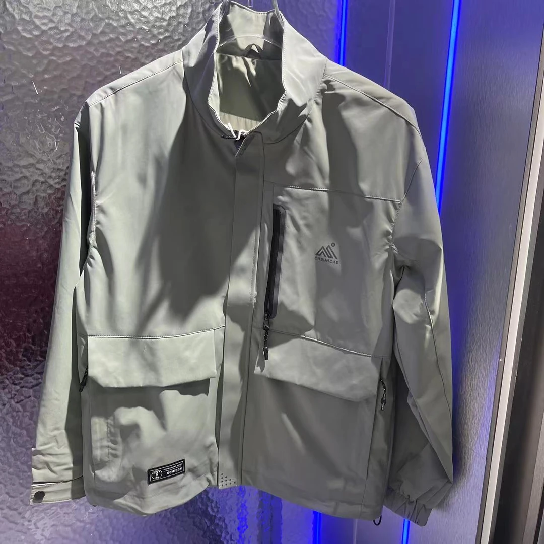 2417绿【利维坦激流】春秋薄款立领夹克长袖百搭休闲外套