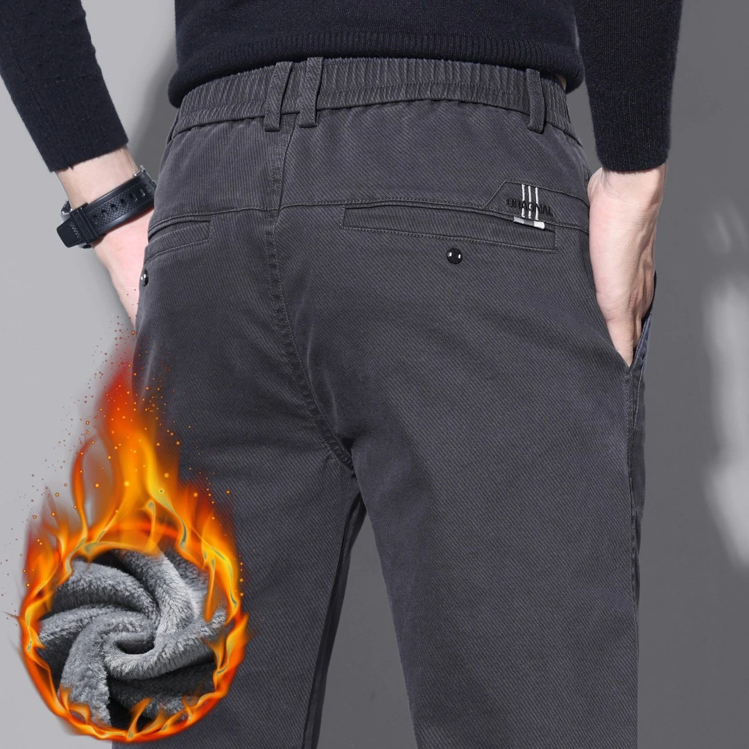 秋冬厚款男士休闲裤直筒修身弹力男裤宽松百搭潮流舒适裤子男装