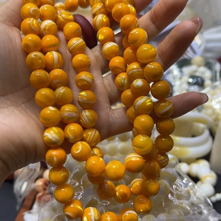 核桃手串/手链1.2加/108金黄大白长布礼盒