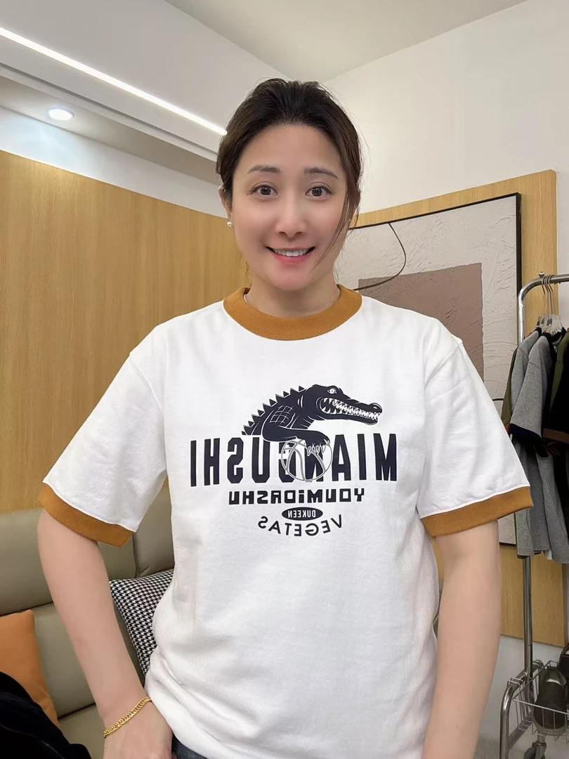 夏季重磅纯棉短袖简约休闲T恤半袖衫印花圆领日常上衣高品质时尚