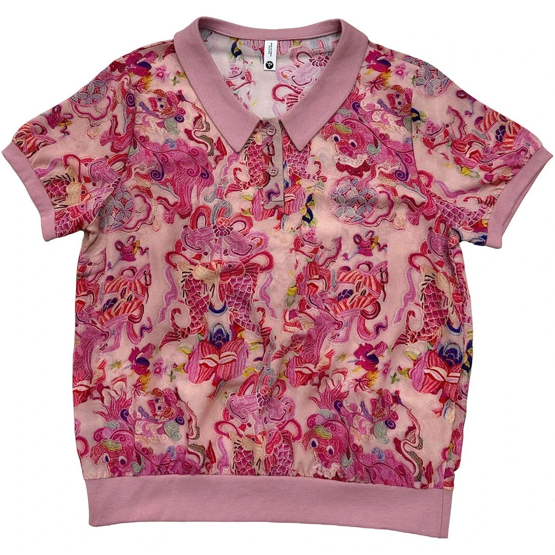 夏季薄款中老年女装衬衫时尚小衫显瘦减龄国风印花妈妈装夏短袖女