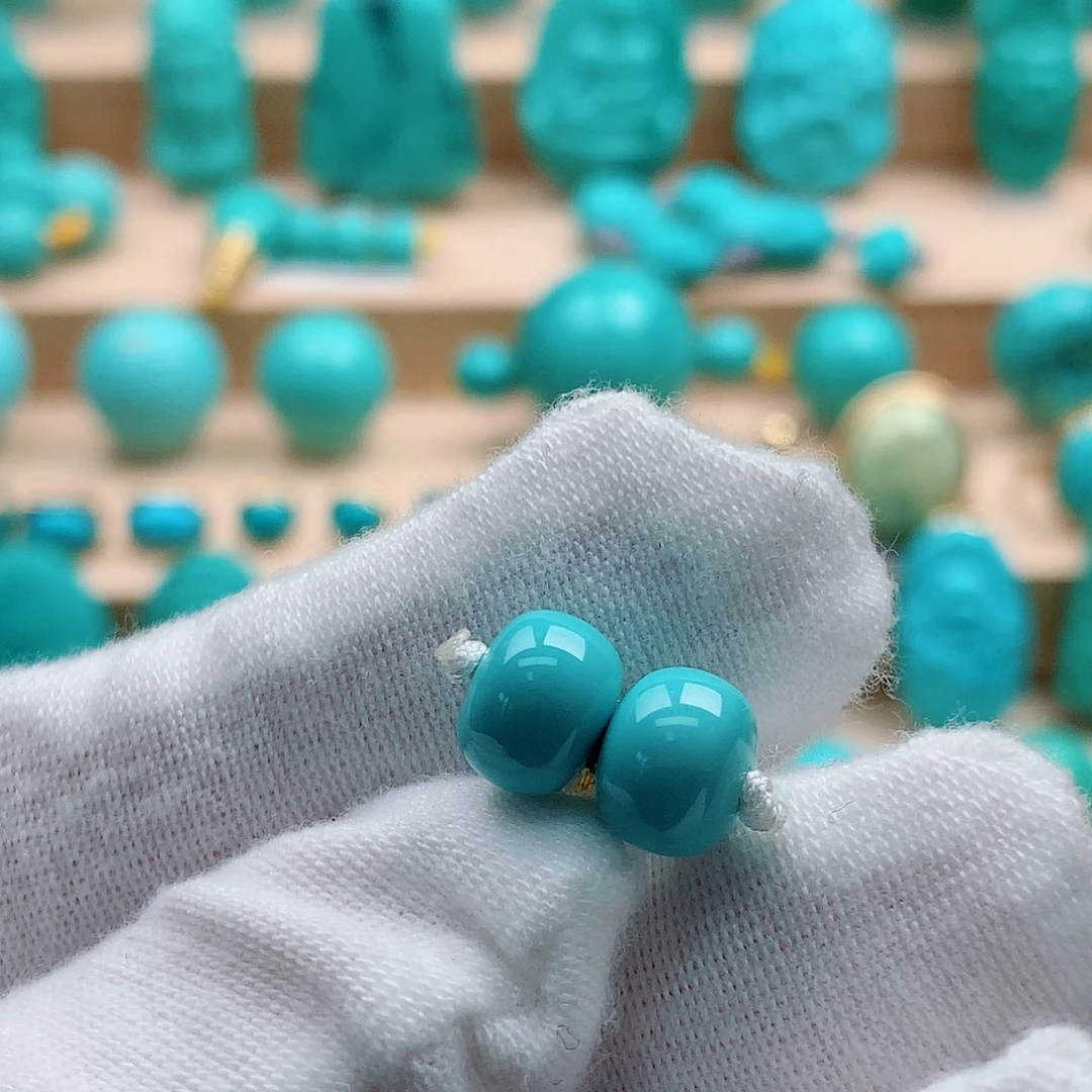 绿松石未镶嵌对珠