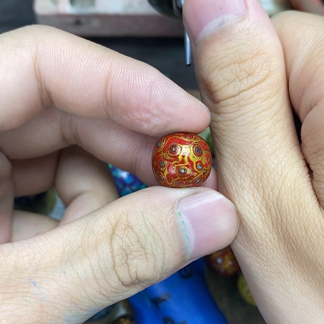3***石非遗手工 大漆工艺规格1.3*1.4cm