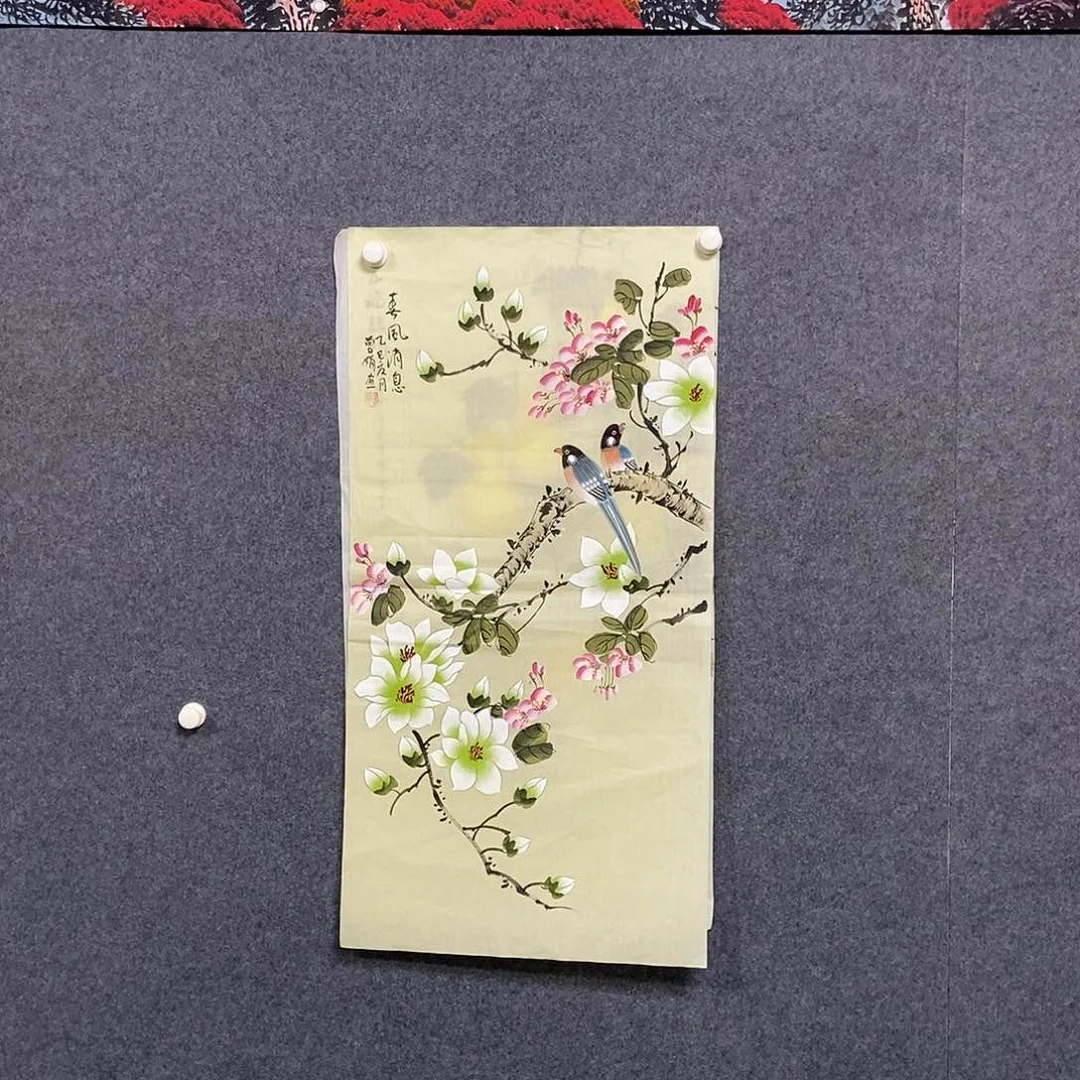 国画三尺花鸟一幅