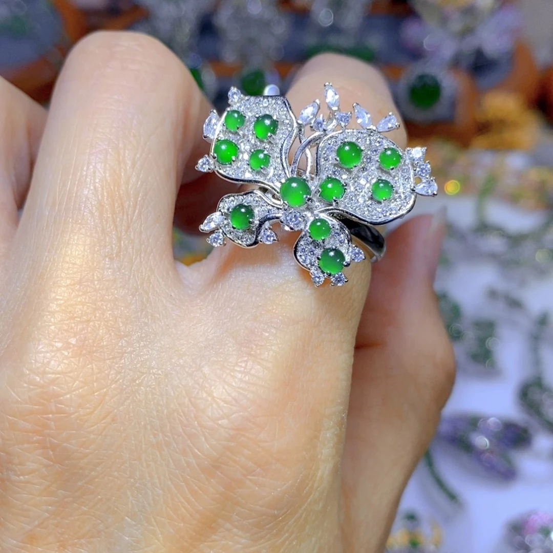 翡翠颈饰银S925镶嵌天然翡翠