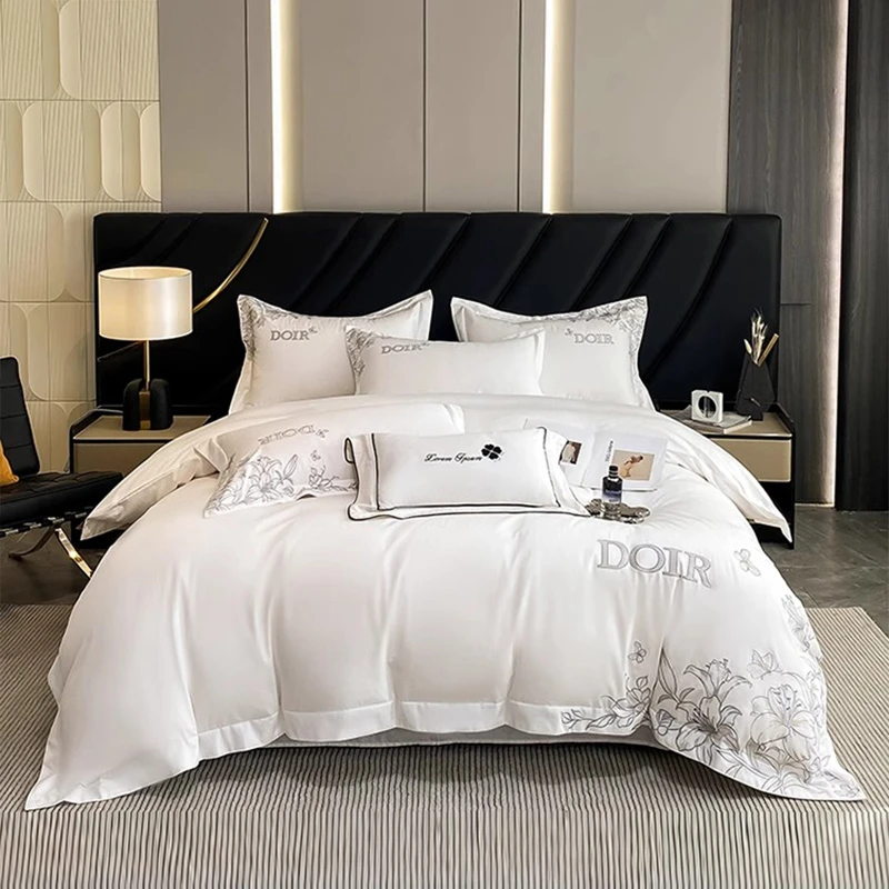 180支纯棉四件套高端轻奢风100全棉亲肤裸睡床单被套床笠床上用品