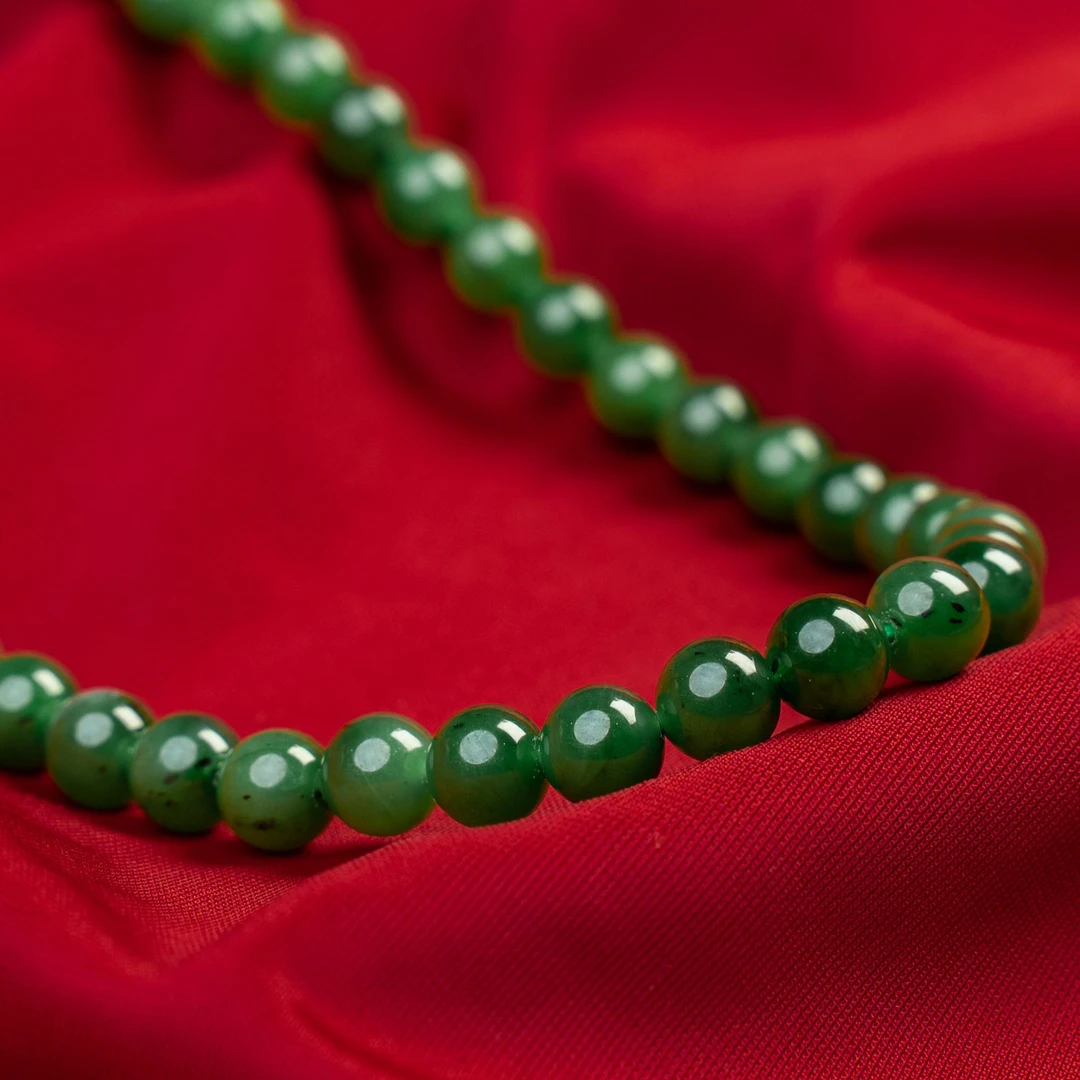 天然和田玉碧玉项链8mm*54  多样性发一XHTB230