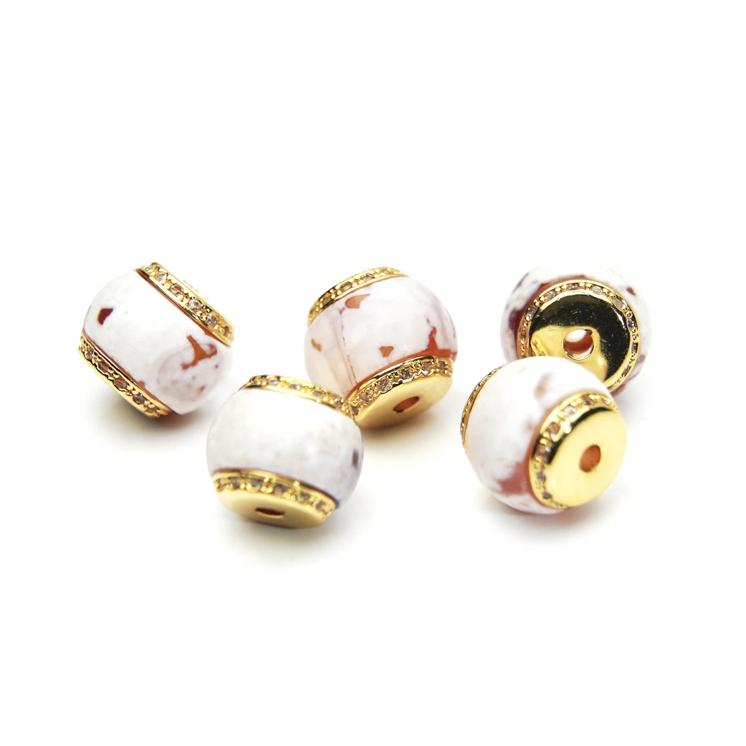 【玖仰文玩】珠改系列 奶皮顶珠腰珠配饰10mm JY072