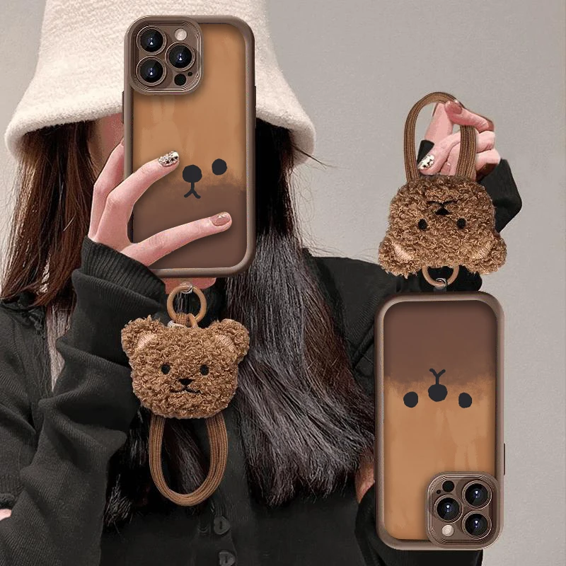 可爱小熊适用苹果15promax手机保护壳iphone16新款mate60全包12红
