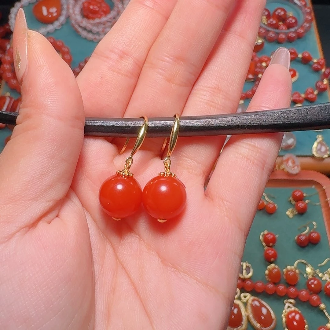 南红玛瑙银S925镶嵌11+