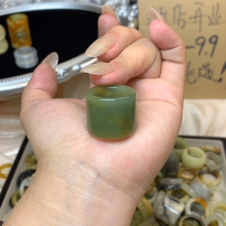 M***n合金蛇纹石玉戒指