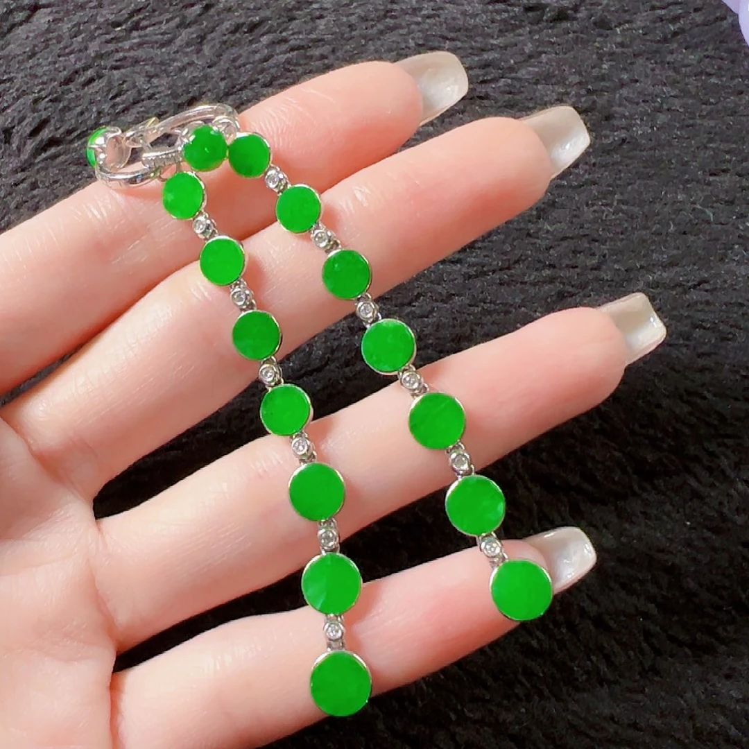 翡翠18K金镶嵌耳饰签收后24小时鉴赏期，过时不退