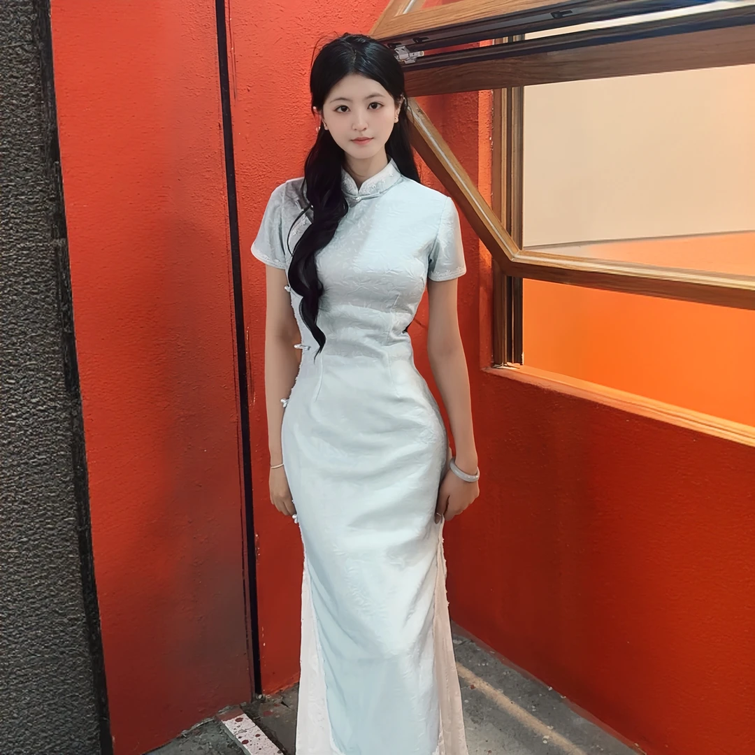 【岸芷町兰】中国风复古气质传统款旗袍修身新中式日常单层衣长115