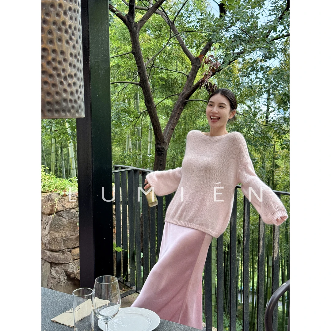 【LUMIEN 新品】“星云织暖”柔软山羊绒珠片点缀设计针织衫LX5GSS026