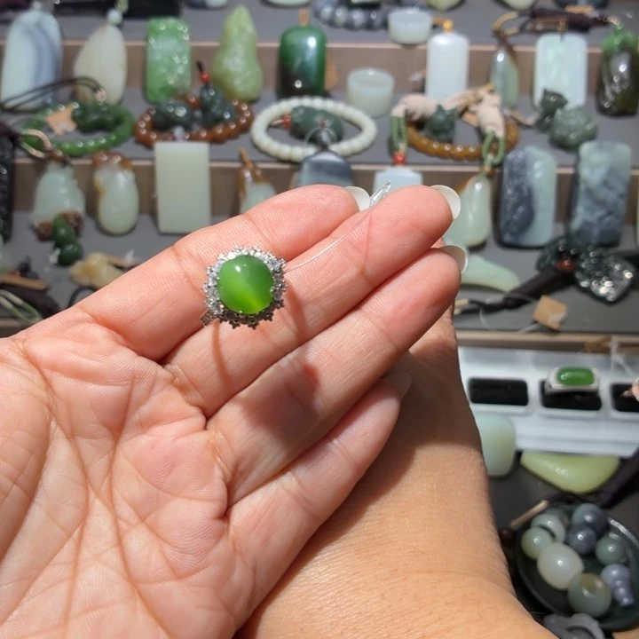 和田玉银S925镶嵌颈饰