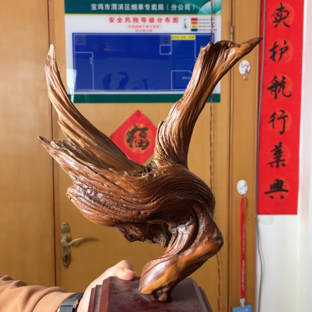 【闪购商品】柏木（崖柏）天鹅摆件